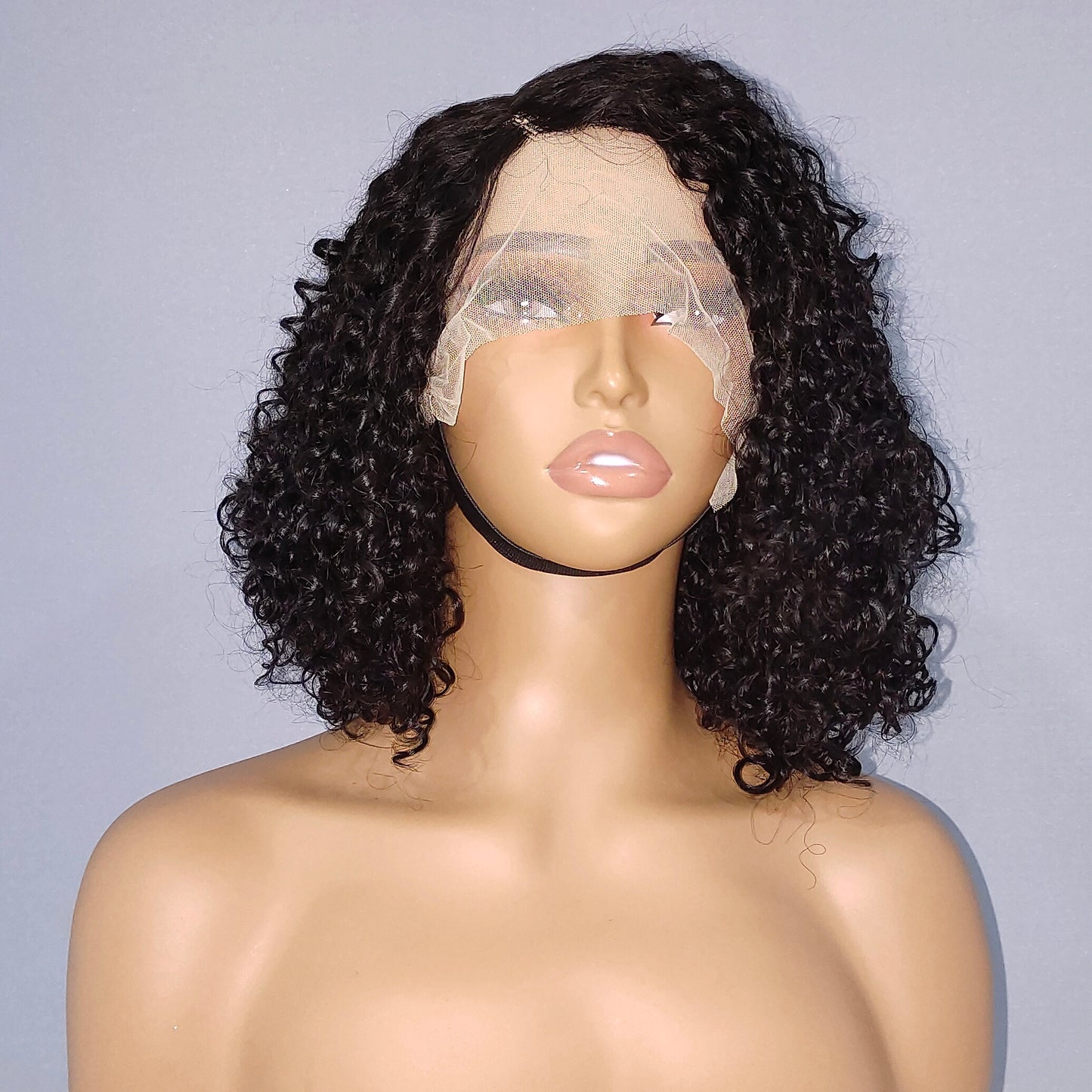 Mayqueen curly 13X4 high-definition transparent T-shape Swiss lace wig, 100% pure hair.