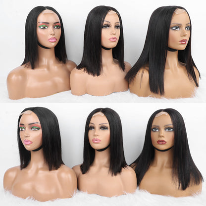 Mayqueen 10-inch Bob 2x6 real hair wig front high definition transparent lace real hair wig no rubber wig suitable for black women.