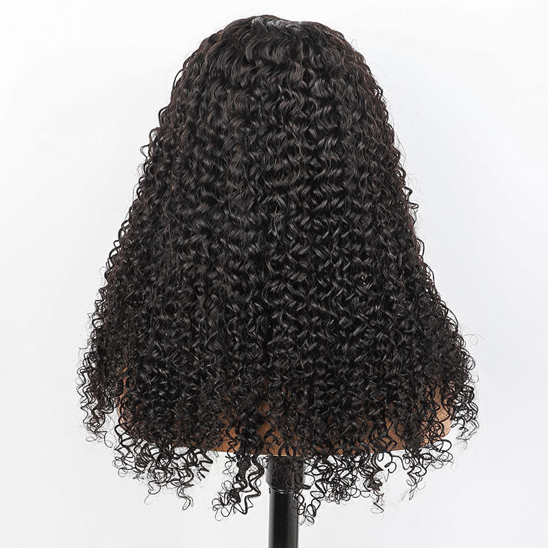 Mayqueen deep pre-hd transparent T-13x4 lace real hair wig, pre-pull baby natural black.