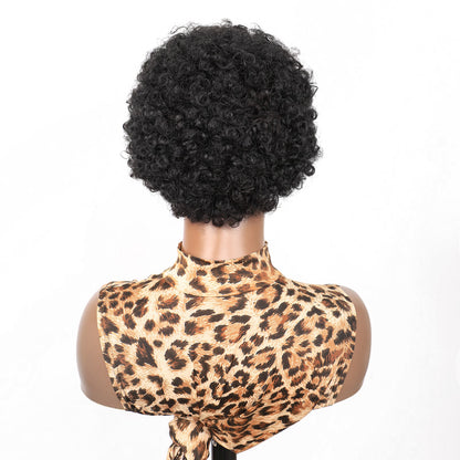 Mayqueen curly small pre-stretch non-stick baby hair real hair wig, showing a unique aesthetic.