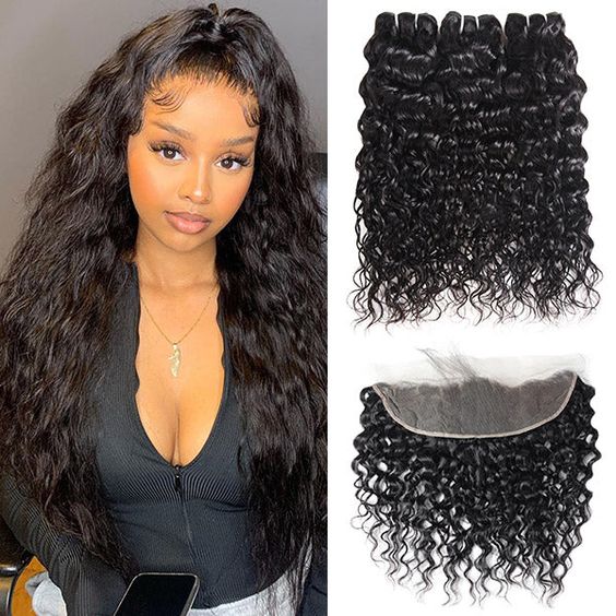 Mayqueen 13x4 unprocessed Brazilian virgin hair water wave human hair wig.