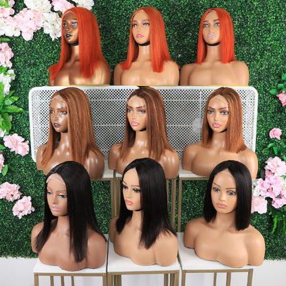 Mayqueen Bob straight human hair 4x4 high definition transparent T-lace human hair wig.