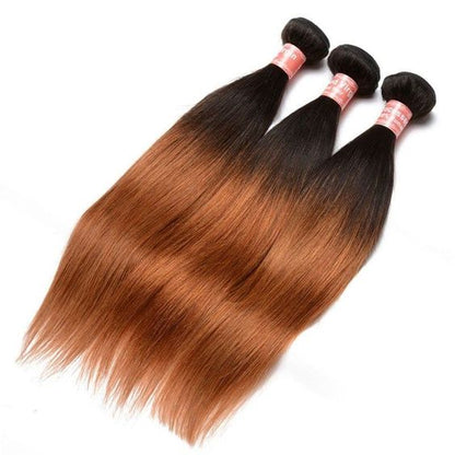 Mayqueen 4×4 unprocessed Brazilian virgin hair, straight human hair wig with color 1B/30.