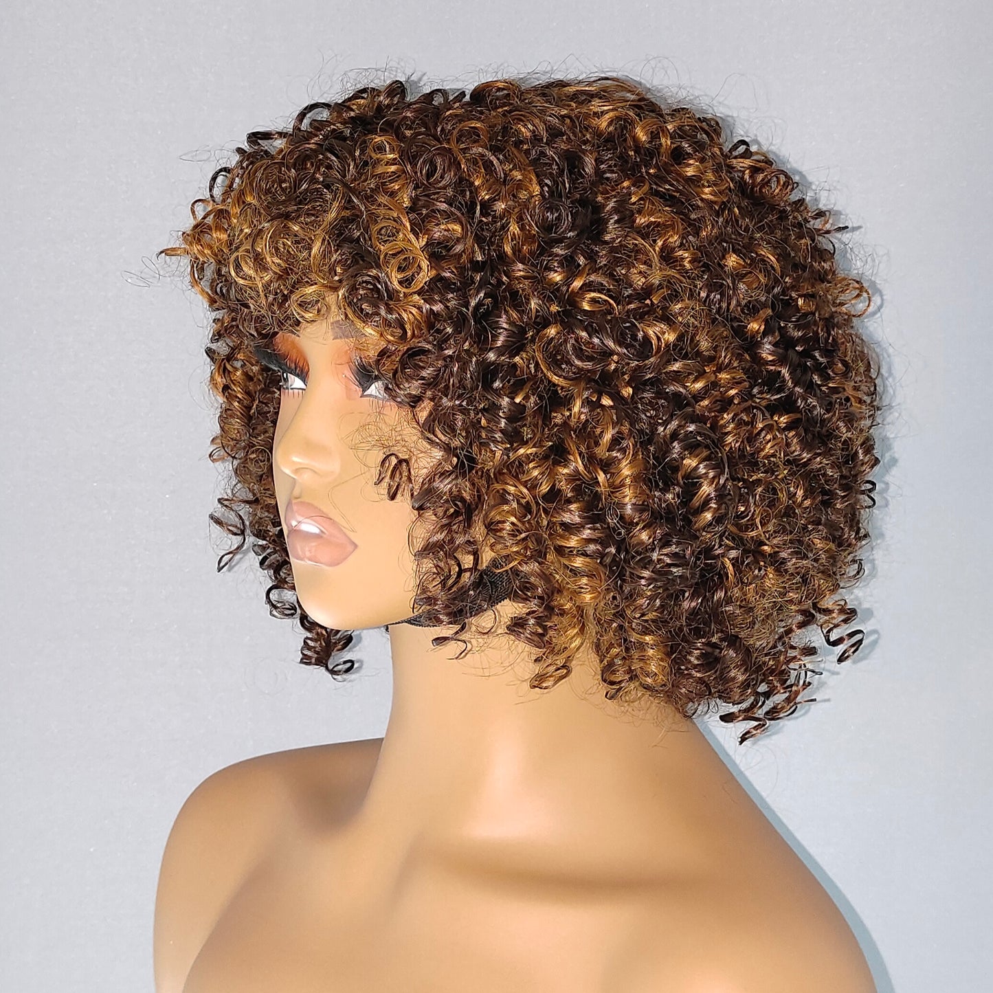 Mayqueen curly full-length Brazilian virgin real hair wig easy to wear for beginners.