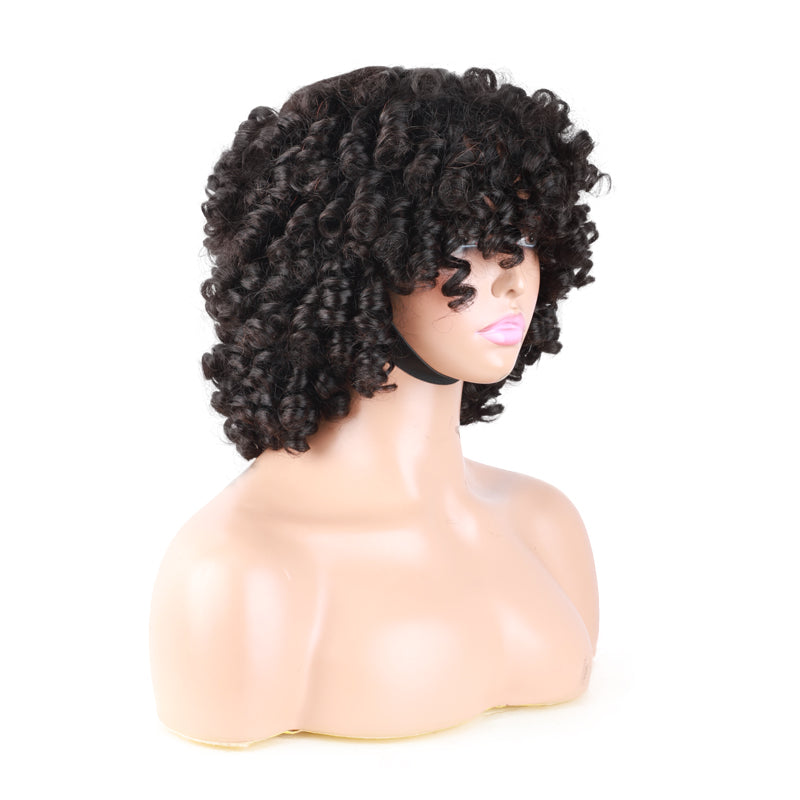 Mayqueen deep Full body pre-brazilian virgin hair real wig, pre-pulled baby non-gel real wig.