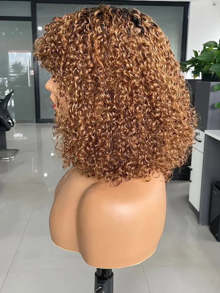 Mayqueen curly with high-end bangs mechanism new real hair wigs for black women only real hair wigs.