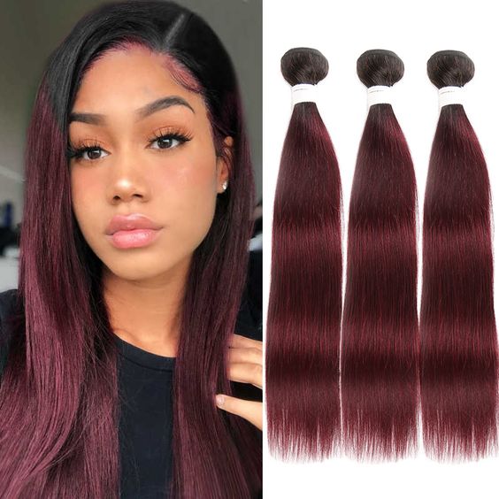 Mayqueen 4×4 unprocessed Brazilian virgin hair, straight human hair wig with color 1B/99J.