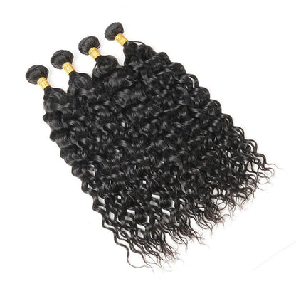 Mayqueen 4×4 100% unprocessed Brazilian water wave human hair wig.