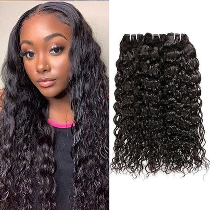 Mayqueen 4×4 100% unprocessed Brazilian water wave human hair wig.