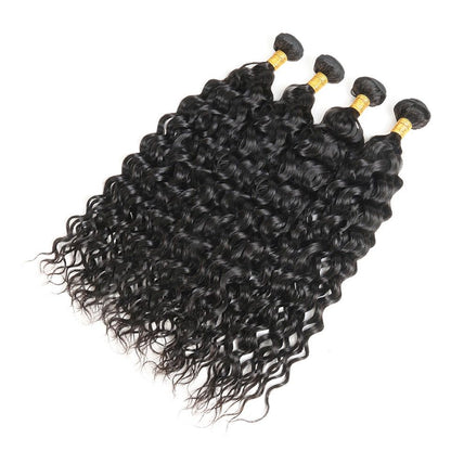 Mayqueen 4×4 100% unprocessed Brazilian water wave human hair wig.