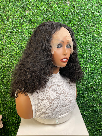 Mayqueen water 13x4 high-definition transparent T-lace Brazilian real hair wig exclusive black female real hair wig.