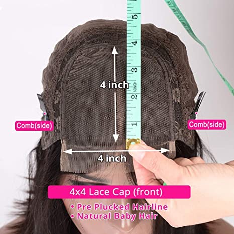 Mayqueen Bob Straight 4x4 high-definition clear Swiss lace real-life wig black female gel-free baby hair.