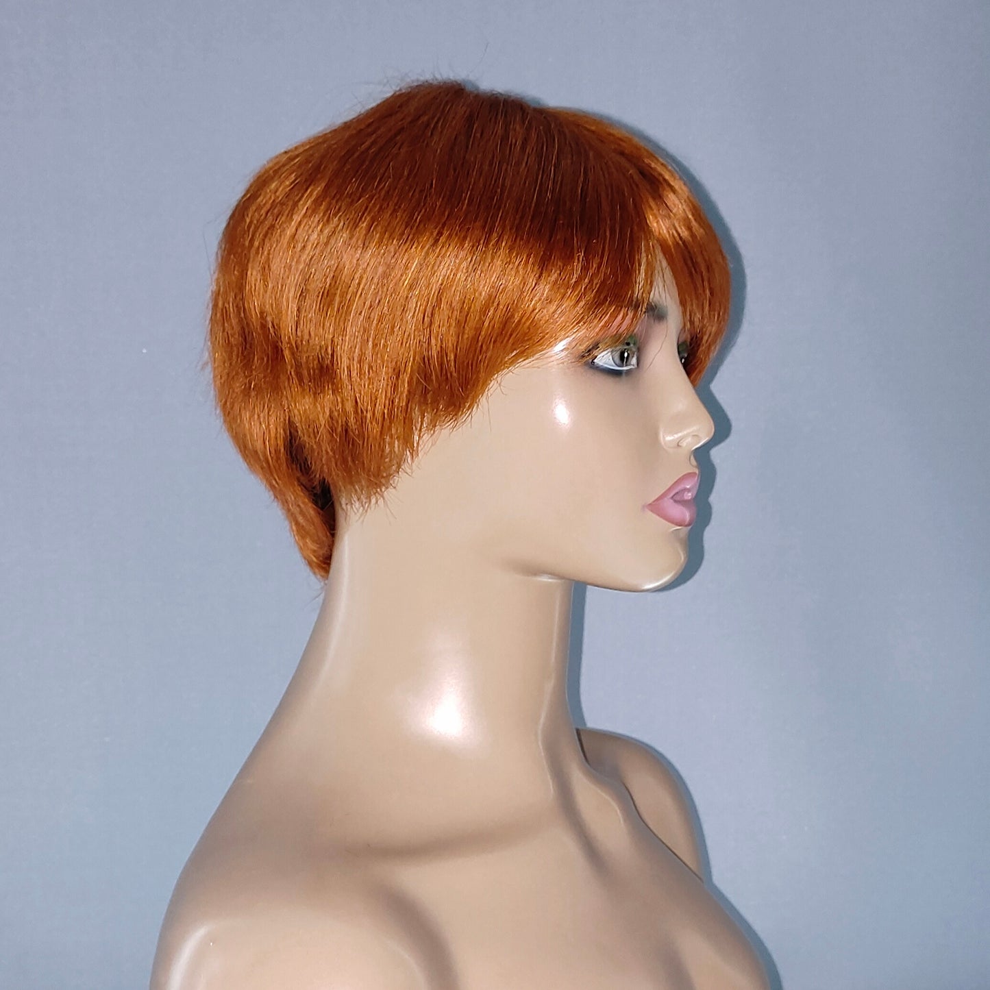 Mayqueen straight High-End Breathable Mechanism Bangs Real Hair Wig Colorful for Black Women.