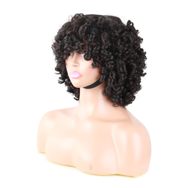 Mayqueen deep Full body pre-brazilian virgin hair real wig, pre-pulled baby non-gel real wig.