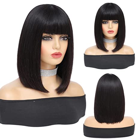 Mayqueen mechanism soft full head of hair from the Brazilian virgin real hair wig, the exclusive black female real hair wig.