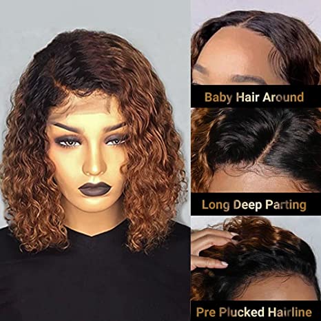 Mayqueen curly 13x4 high definition transparent T-lace real hair wig pre-pull no glue baby hair wig