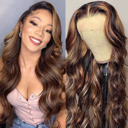 Mayqueen body 4x4 high definition Swiss lace real hair wig for black women pre-pull non-stick baby hair.