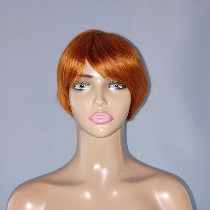 Mayqueen straight High-End Breathable Mechanism Bangs Real Hair Wig Colorful for Black Women.