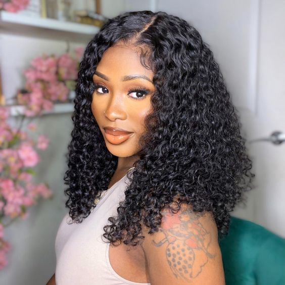 Mayqueen water 13x4 high-definition transparent T-lace Brazilian real hair wig exclusive black female real hair wig.