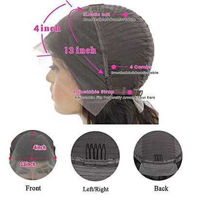 Mayqueen Bob Straight 13x4 high-definition large transparent lace wig pre-plucked baby hair.