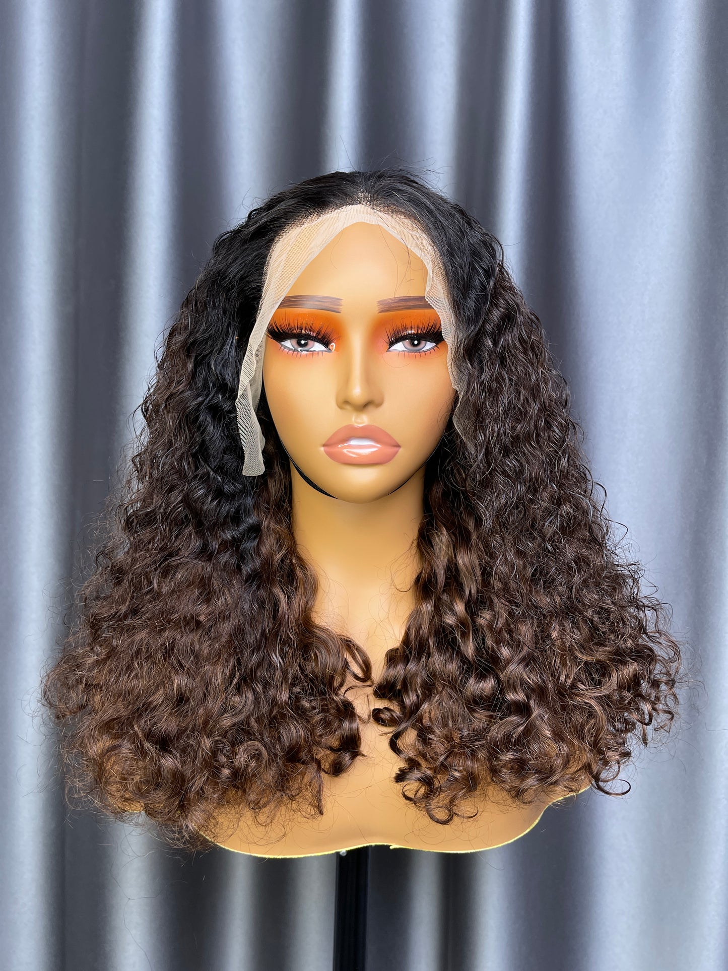 Mayqueen water 13x4 high-definition transparent Brazilian real hair wig exclusive black female real hair wig.