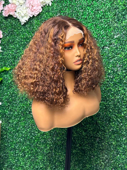 Mayqueen deep 4x4 high-definition transparent lace real hair wig exclusive black female real hair wig.