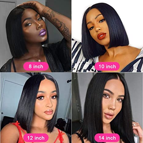 Mayqueen Bob straight real hair wig 13x4 high definition transparent T-shaped Swiss lace pre-pulled baby gel-free real hair wig.