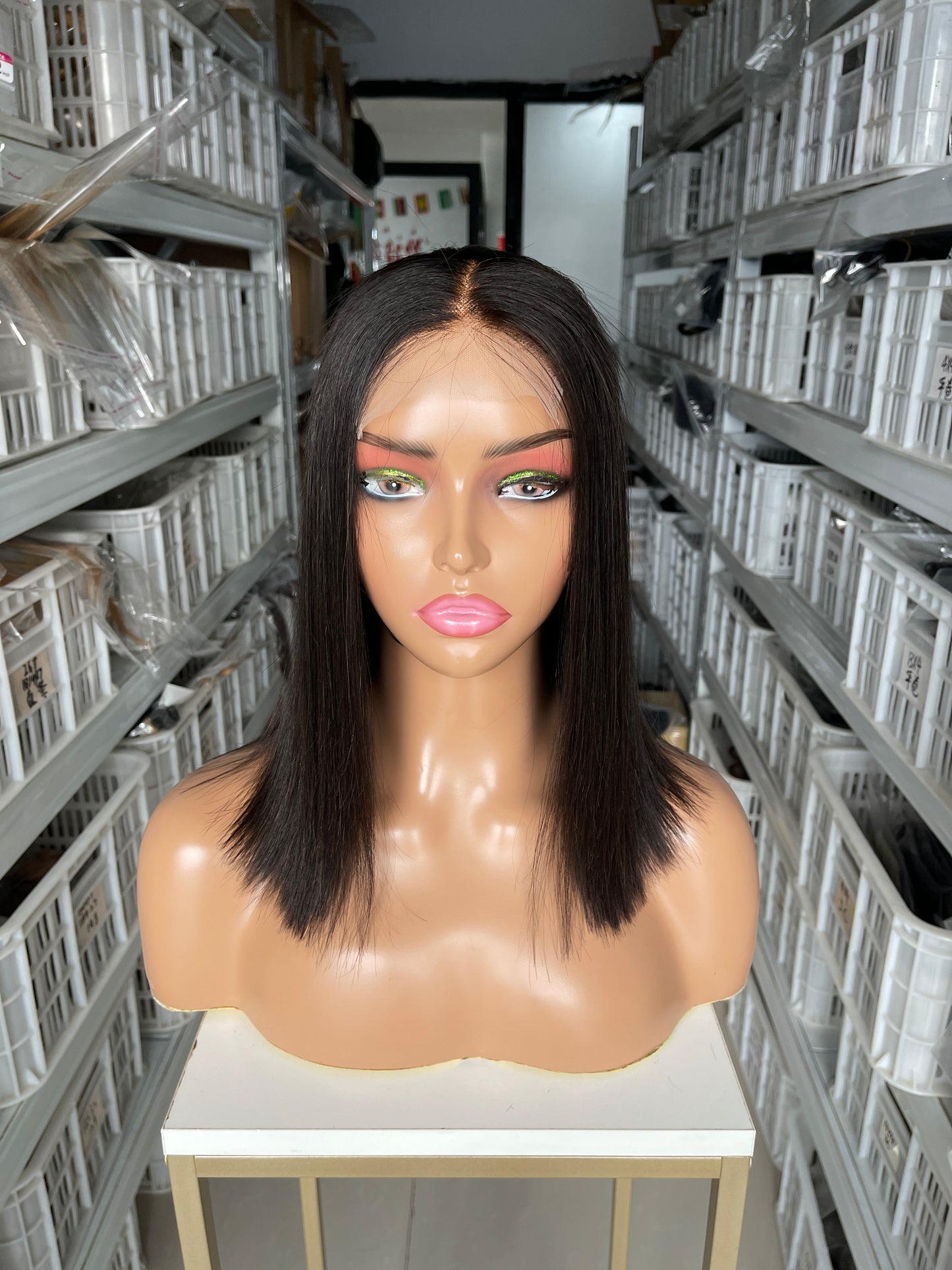 Mayqueen Bob Straight 4x4 high-definition clear Swiss lace real-life wig black female gel-free baby hair.