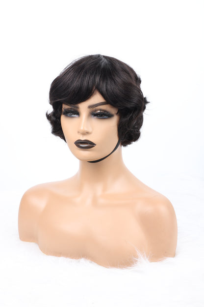 Mayqueen body full body wig with bangs for black women pre-pulled non-gel hair.