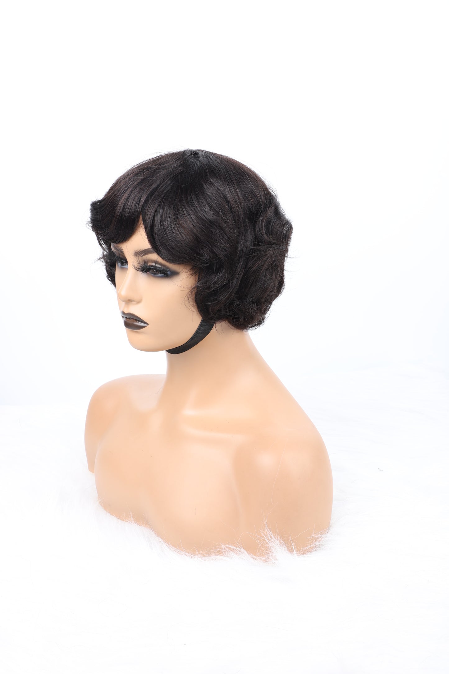 Mayqueen body full body wig with bangs for black women pre-pulled non-gel hair.