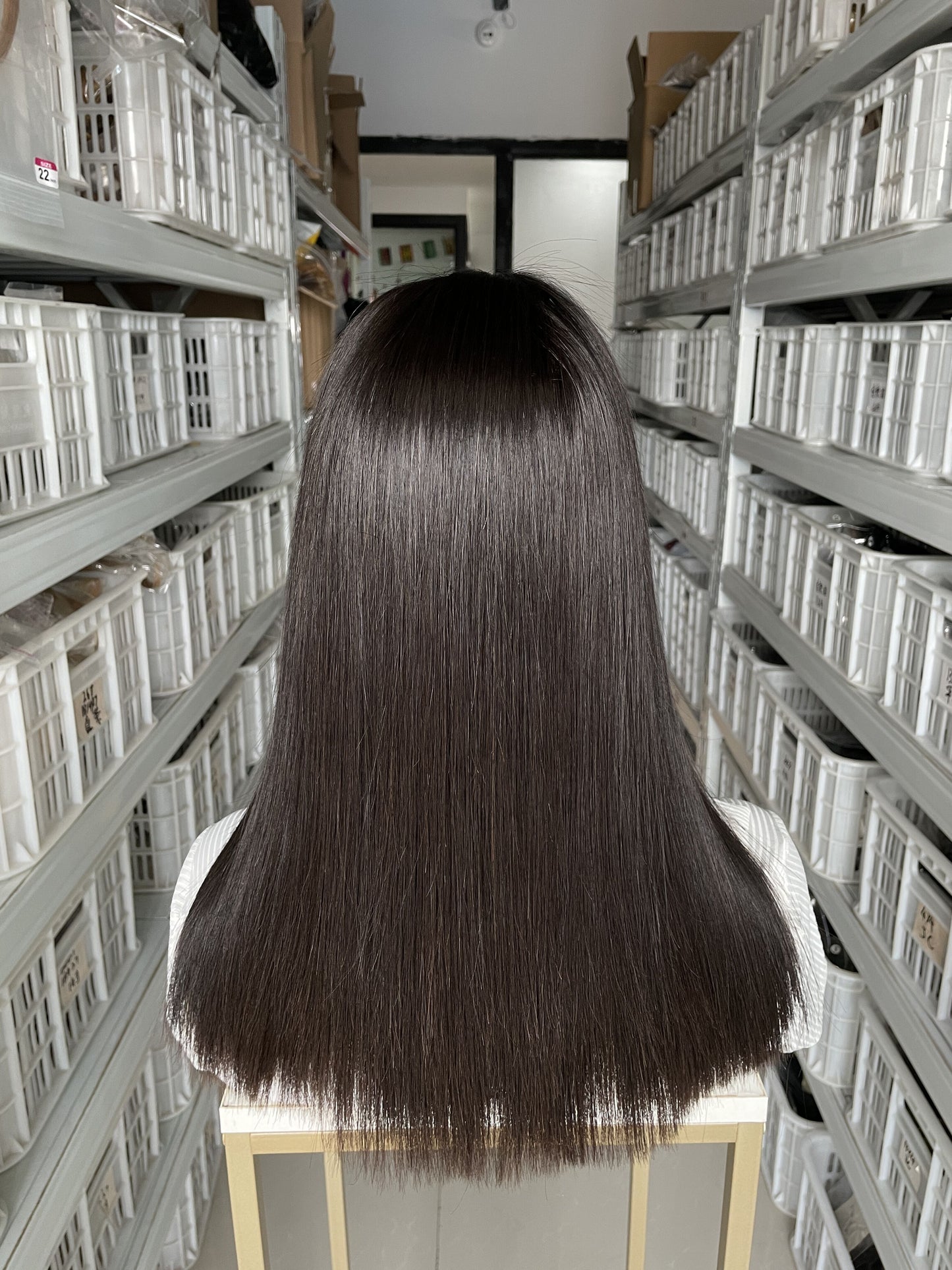 Mayqueen Bob Straight 13X4 high-definition, transparent, all-in-one Swiss lace wig with natural pre-plucked baby hair.