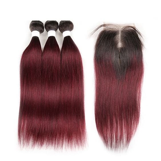 Mayqueen 4×4 unprocessed Brazilian virgin hair, straight human hair wig with color 1B/99J.