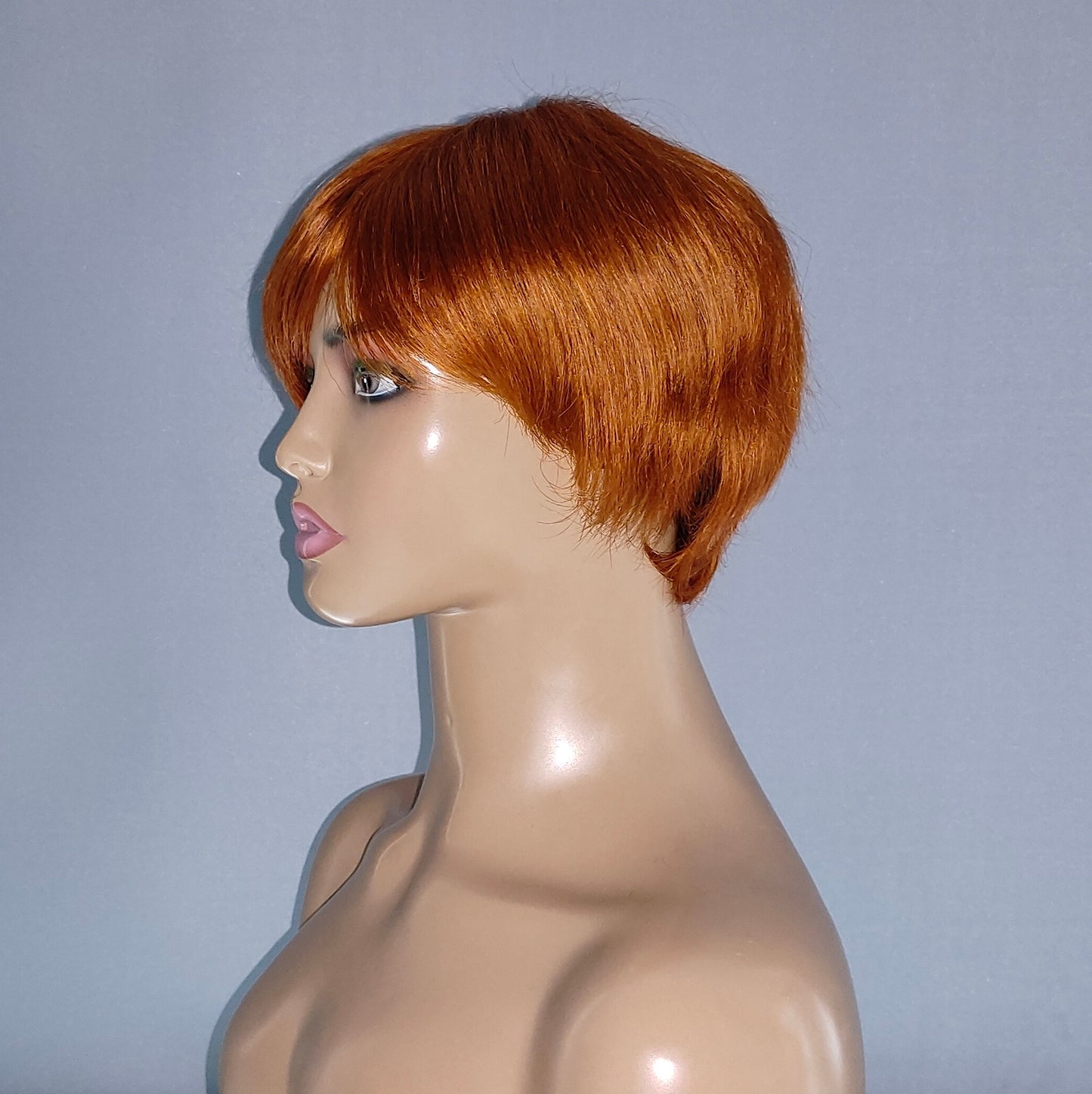 Mayqueen straight High-End Breathable Mechanism Bangs Real Hair Wig Colorful for Black Women.