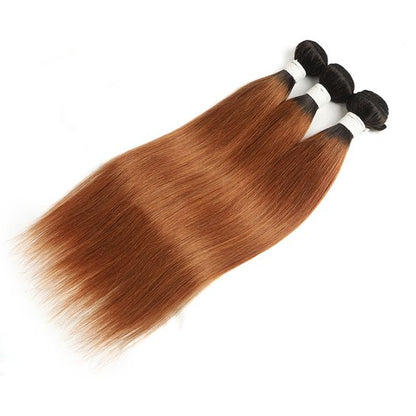 Mayqueen 4×4 unprocessed Brazilian virgin hair, straight human hair wig with color 1B/30.