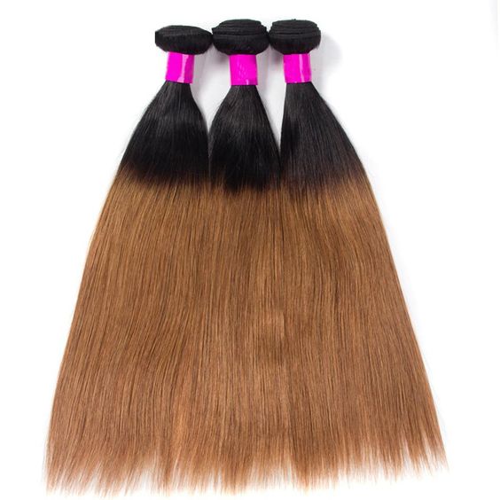 Mayqueen 4×4 unprocessed Brazilian virgin hair, straight human hair wig with color 1B/30.