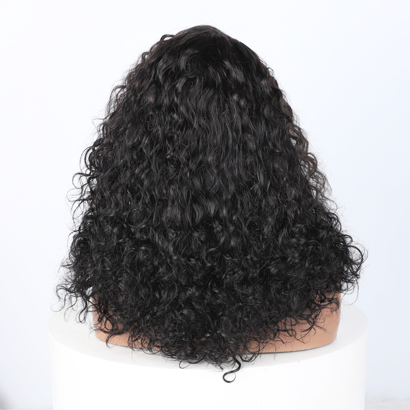 Mayqueen curly 13x4 high-definition transparent T-top Swiss lace real hair wig.